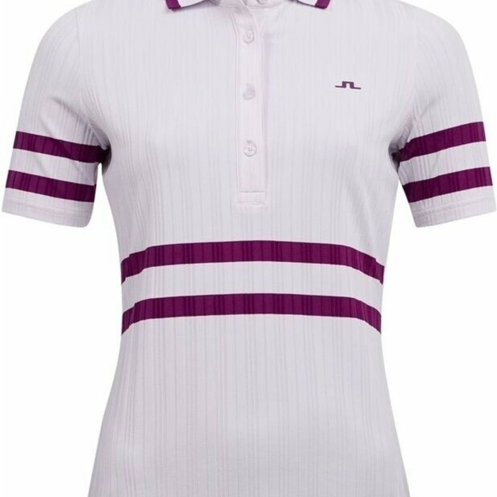 J.Lindeberg Women Pink and Purple Ribbed Moira Polo Short Sleeve Size Small NWT